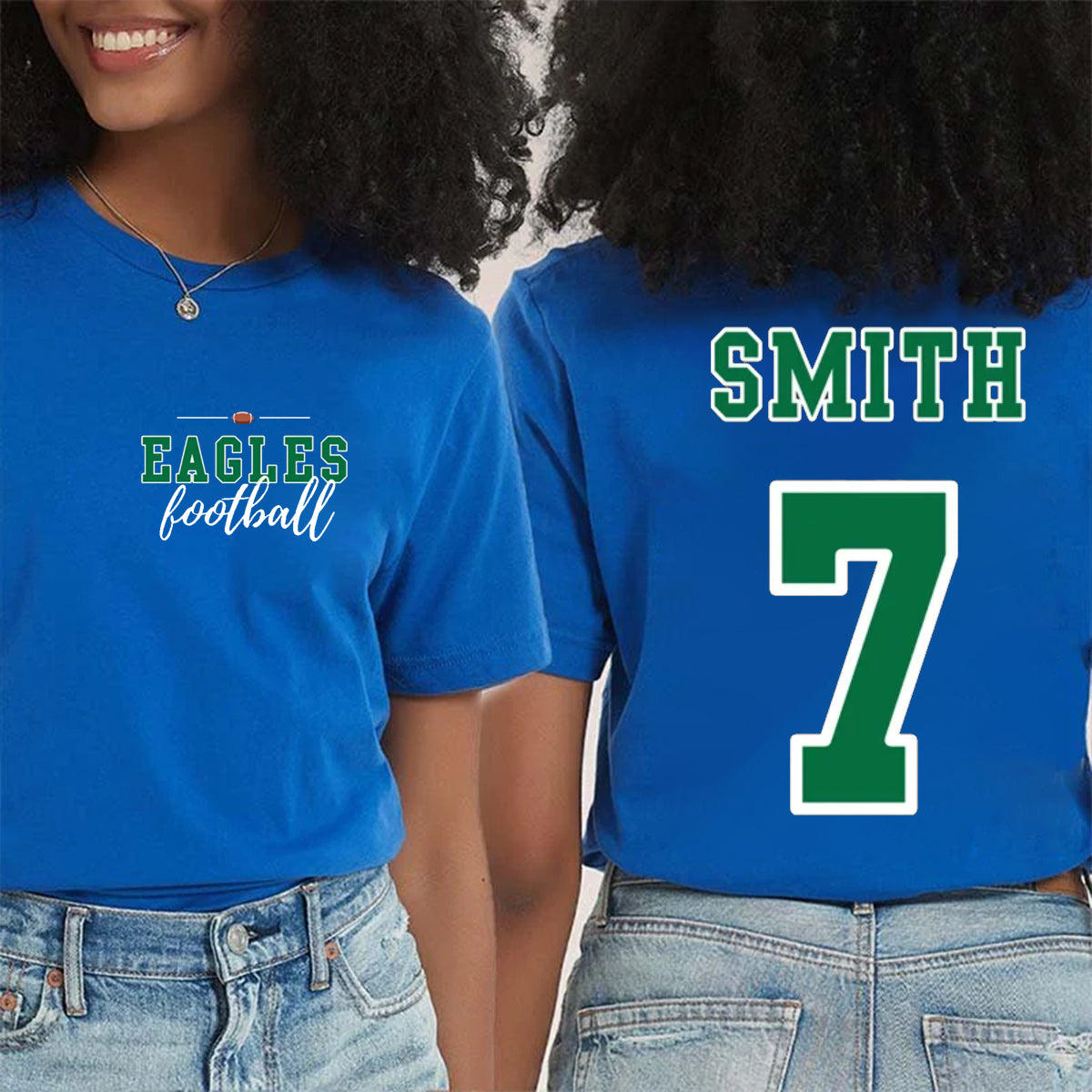 Personalized Mascot Sport Name And Number Game Day Teacher Double Printed T-Shirt