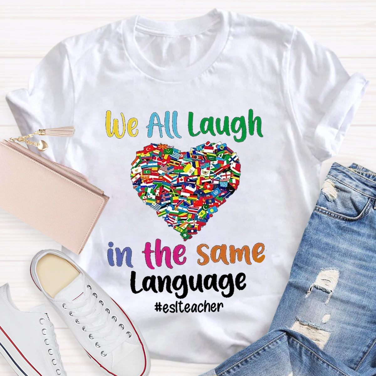 Personalized Subject We All Laugh In The Same Language T-Shirt