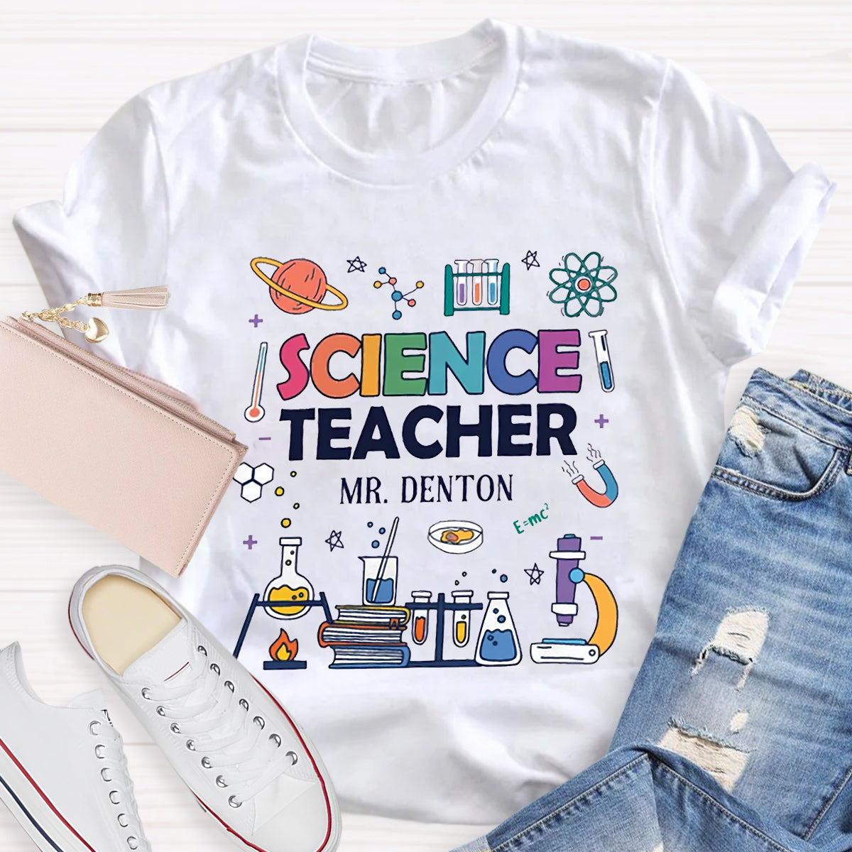 Personalized Science Teacher's Name T-Shirt