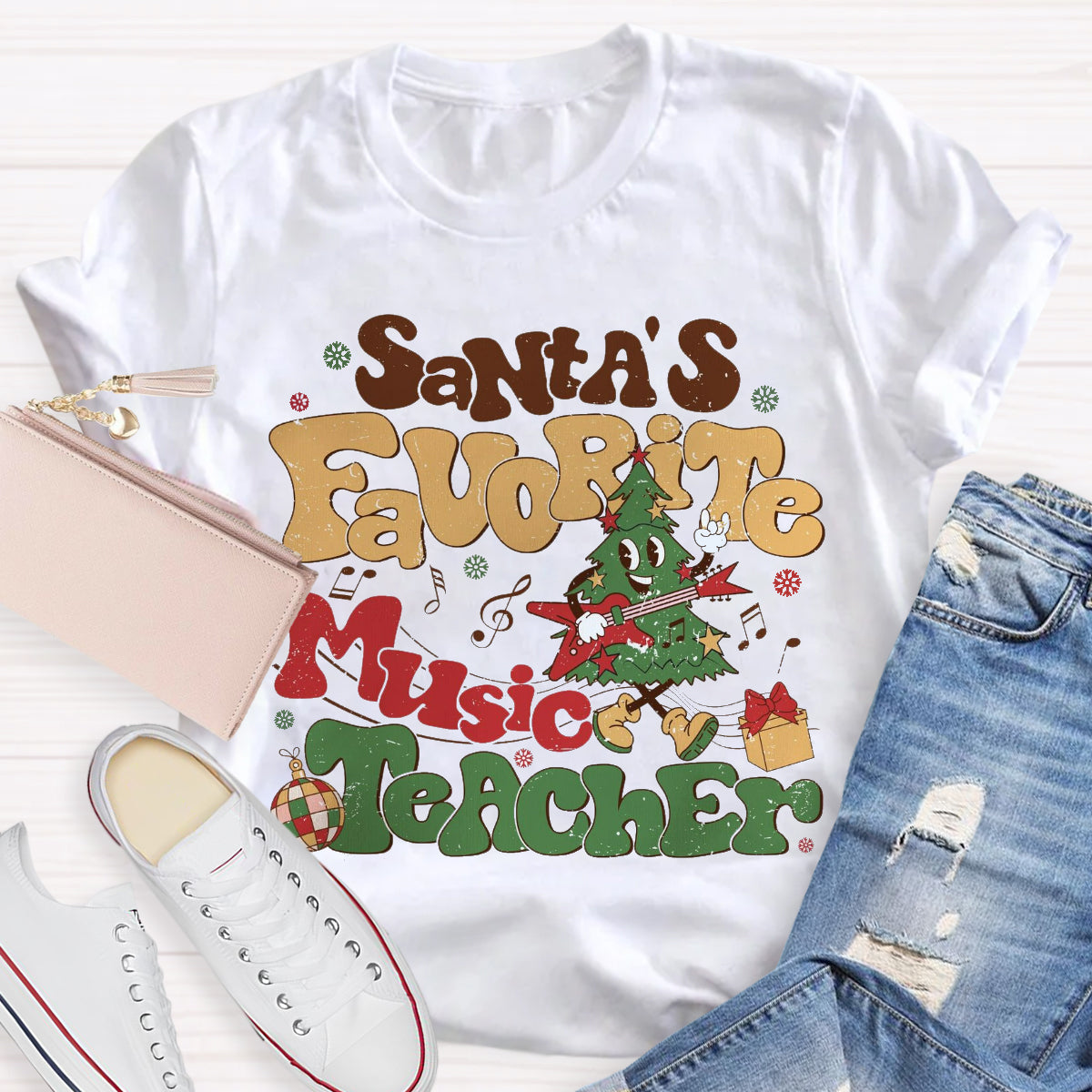 Santa's Favorite Music Teacher T-Shirt