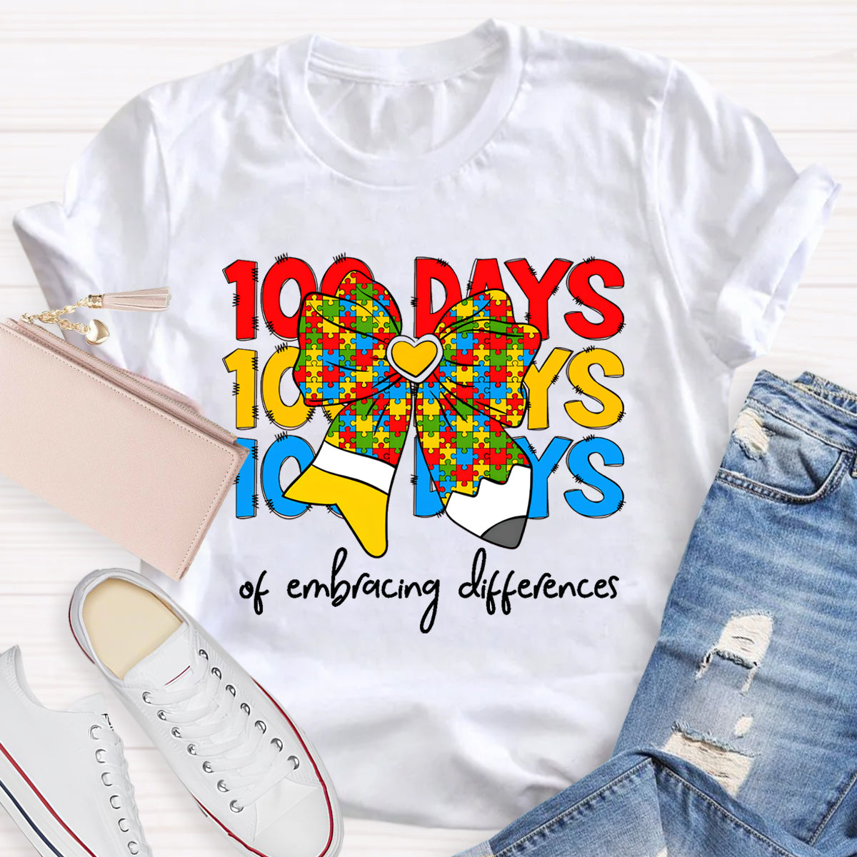 100 Days Of Embracing Difference Teacher T-Shirt