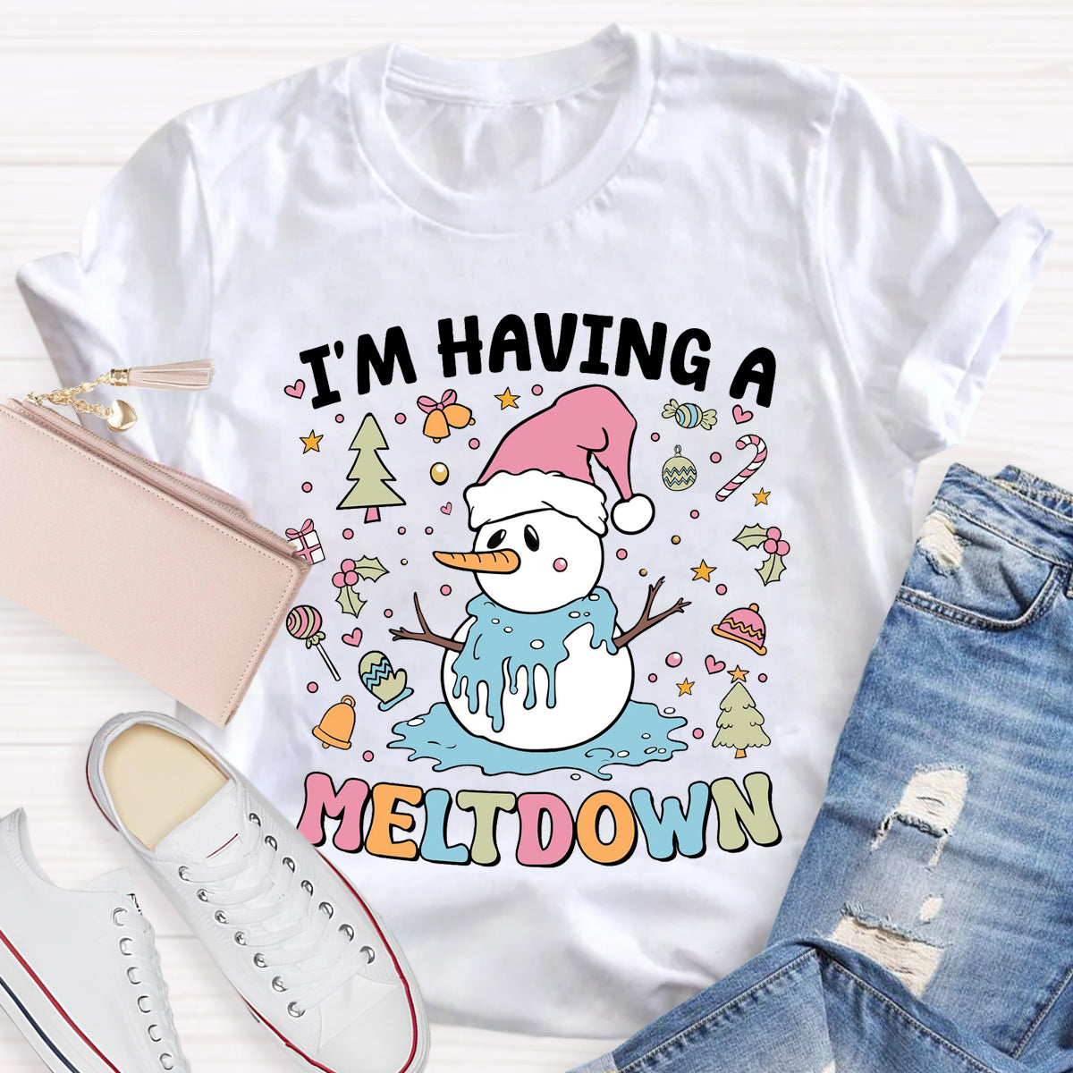 I'm Having a Meltdown Snowman Christmas T-Shirt