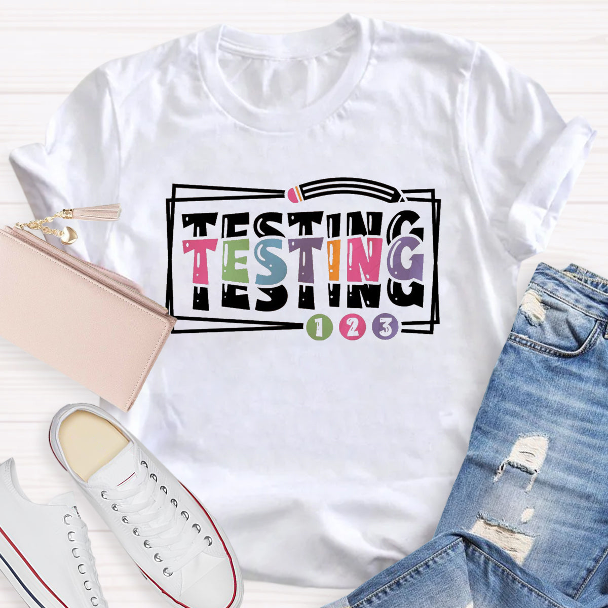 Testing 123 Teacher T-Shirt