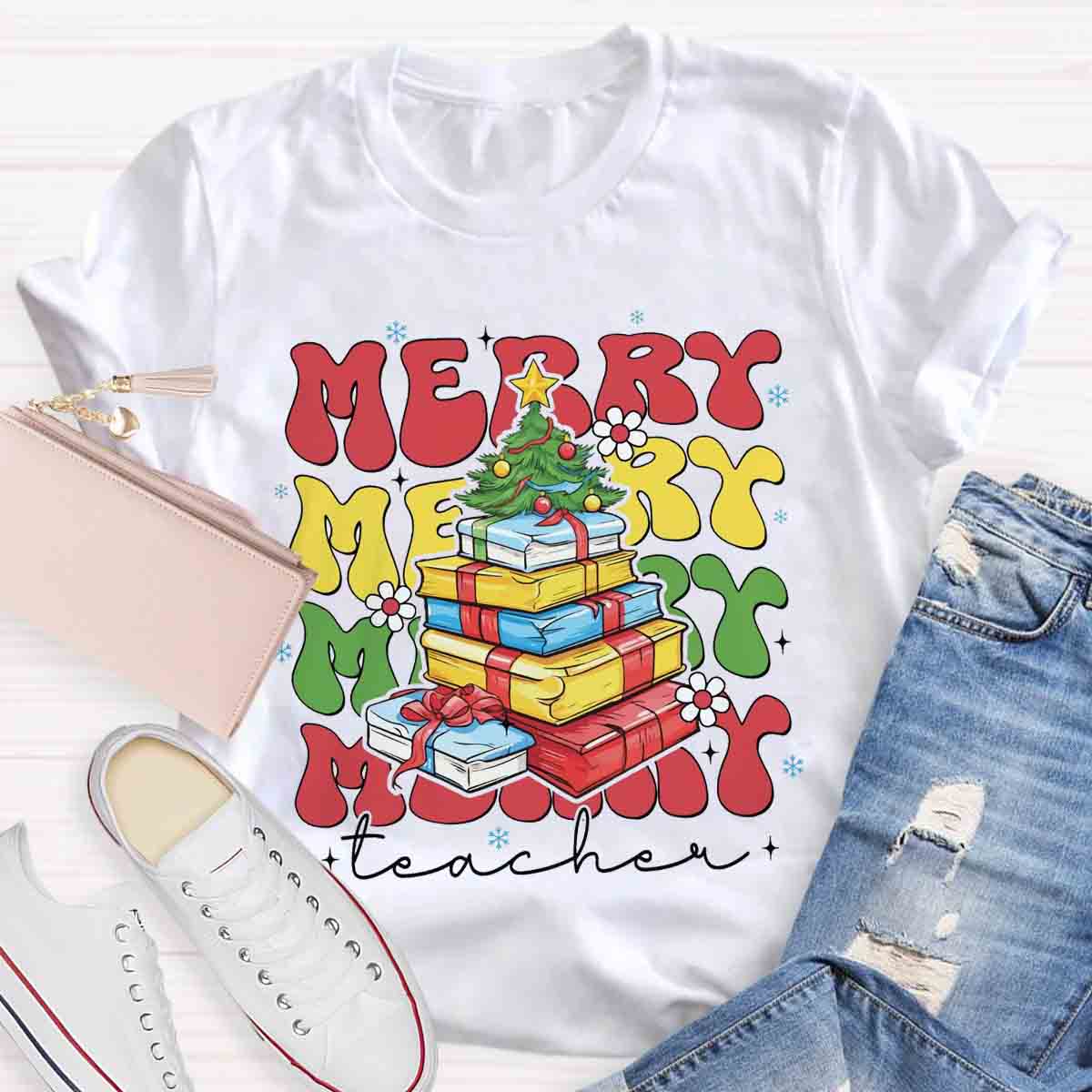 Merry Christmas Tree Teacher T-Shirt