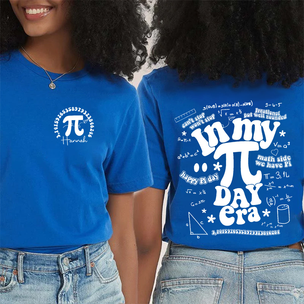 Personalized Name In My Pi Day Era Double Printed T-shirt