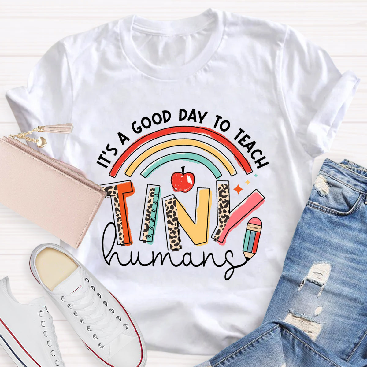 It's A Good Day To Teach Tiny Human Rainbow Pencil  T-Shirt