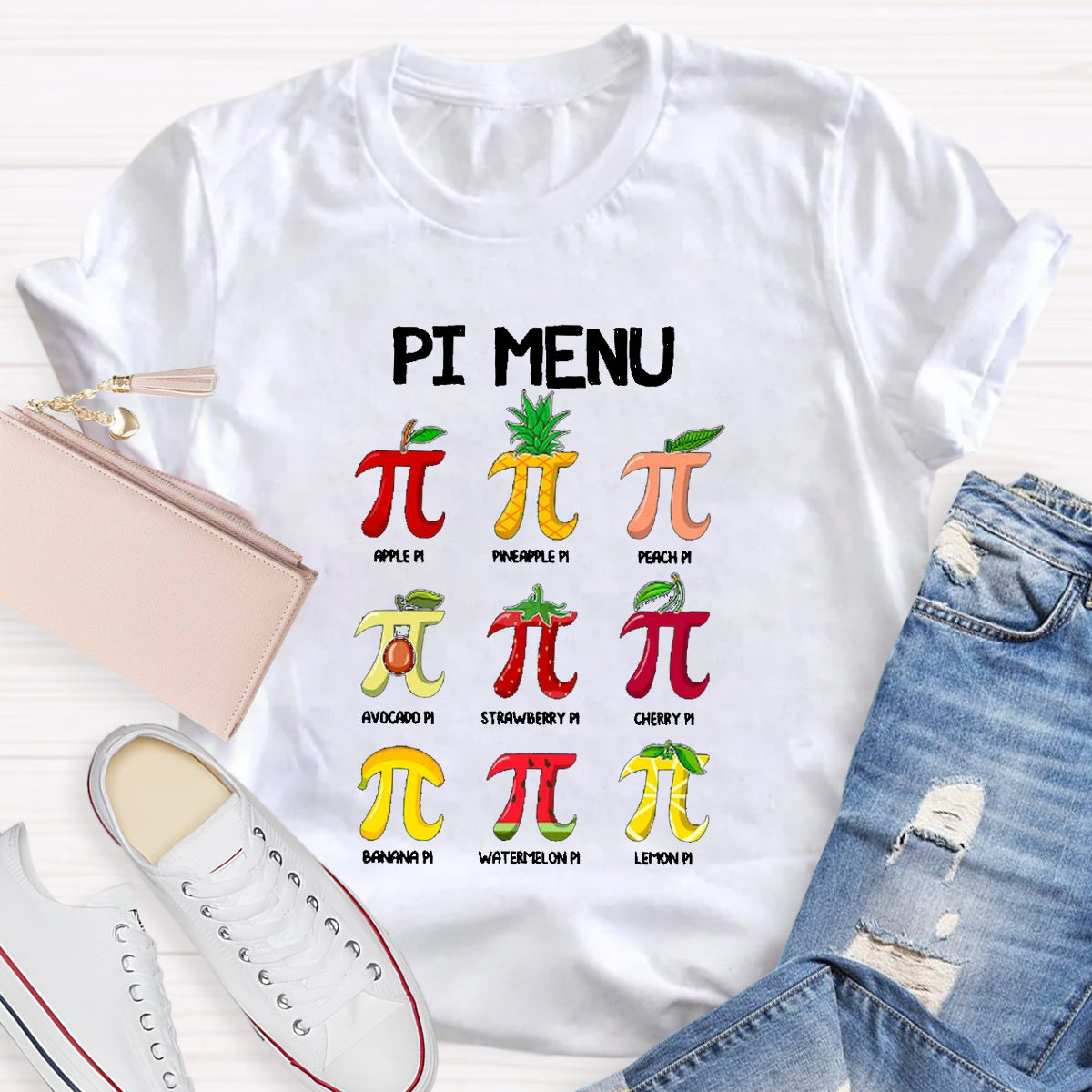 Pi Menu Happy Pi Day Math  Pi Symbol Teacher T-Shirt