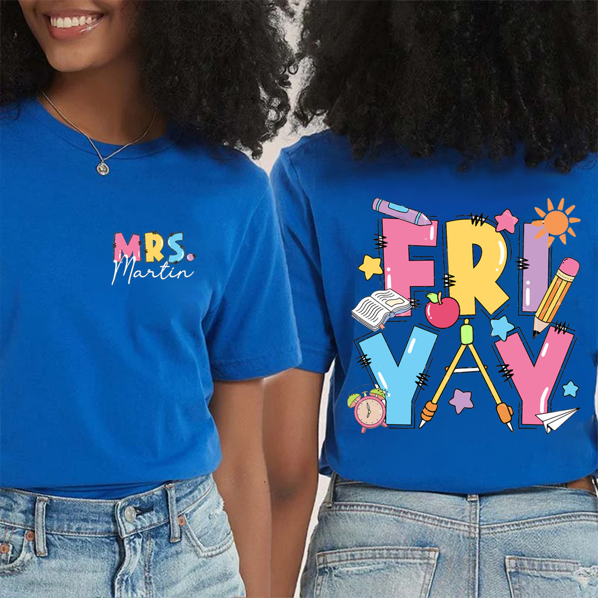 Personalized Name Friyay Double Printed T-shirt