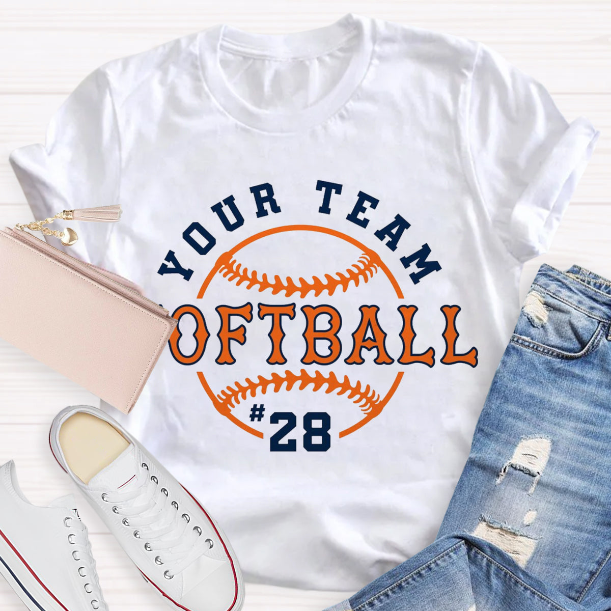 Personalized Team Name And Number Teacher T-Shirt