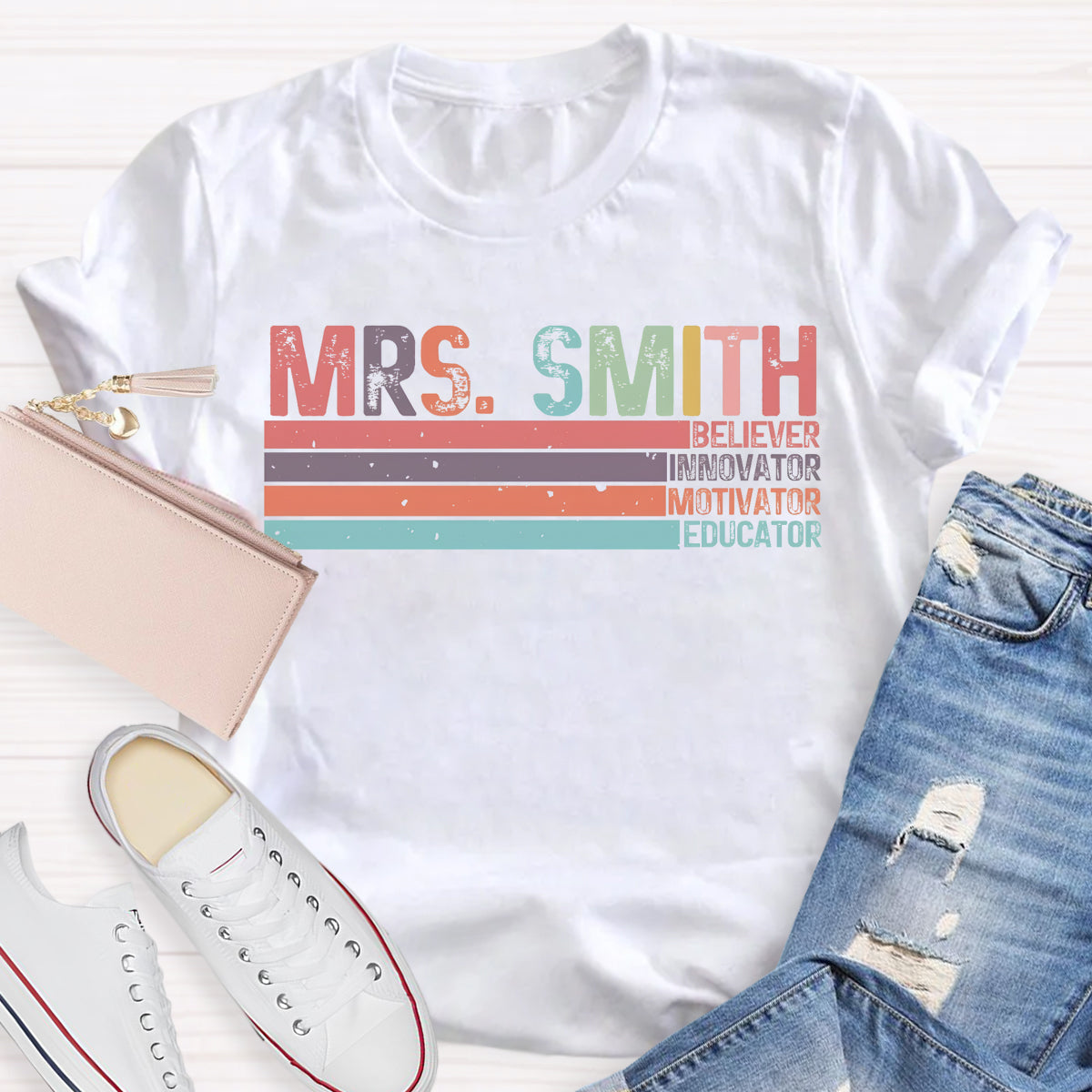 Personalized Name Mrs Smith Teacher T-Shirt