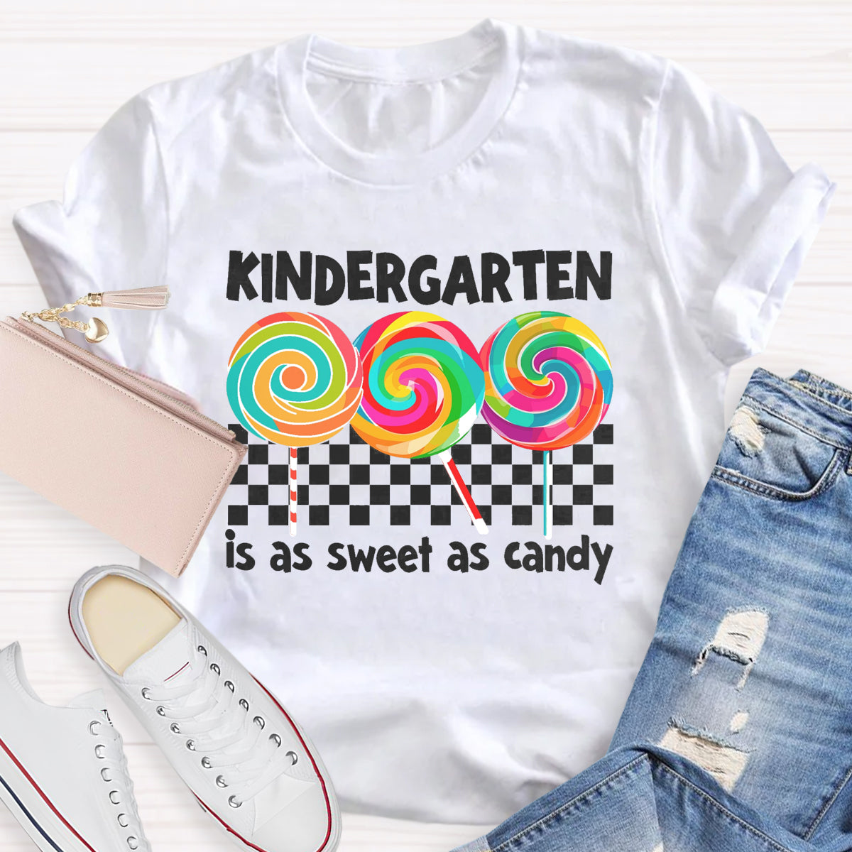 Kindergarten Is As Sweet As Candy Teacher T-Shirt