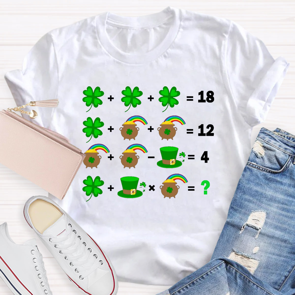 St Patrick's Day Lucky Math Teacher T-Shirt