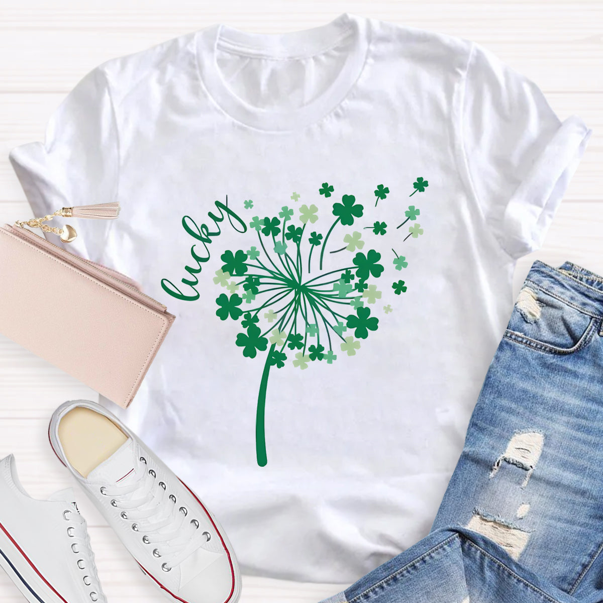 Lucky Dandelion Teacher T-Shirt