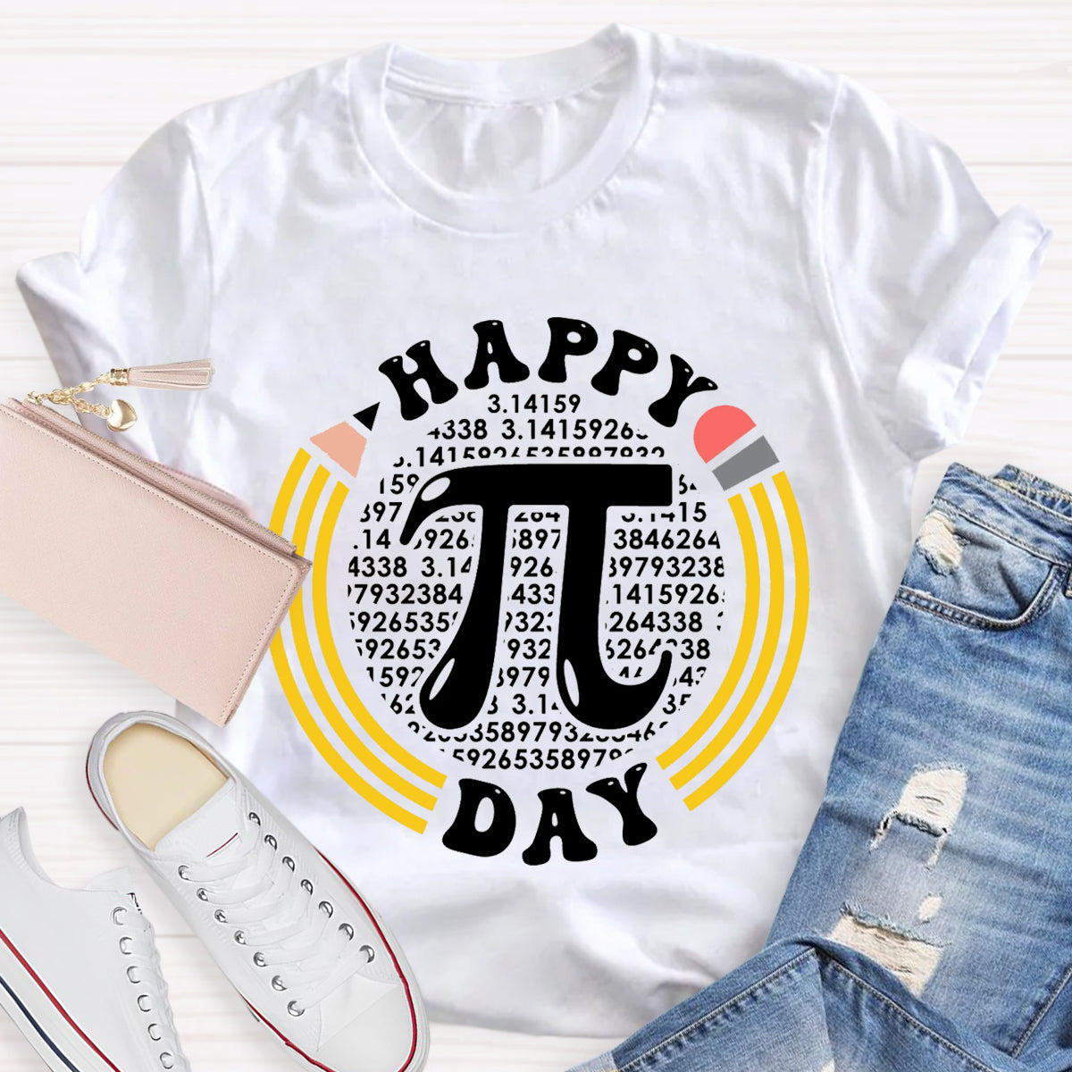 Happy Pi Day Pencil Math Teacher T-Shirt