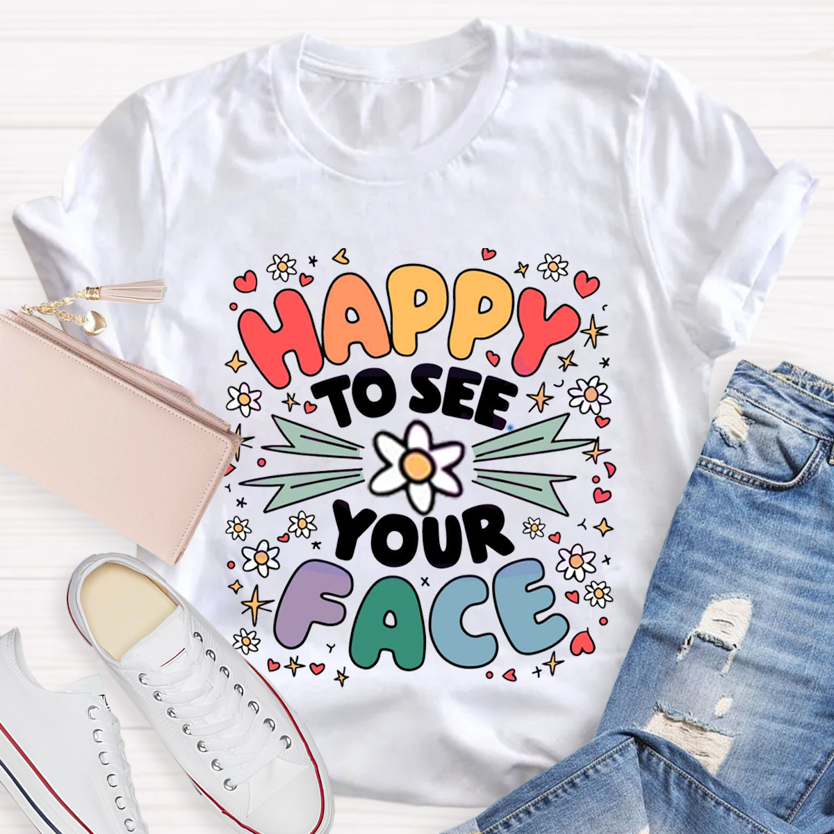 Happy To See Your Face Crew Neck T-Shirt