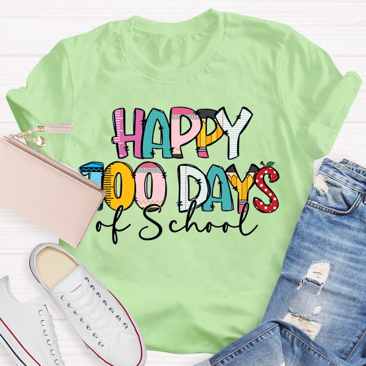 Happy 100 Days Of School Teacher T-Shirt