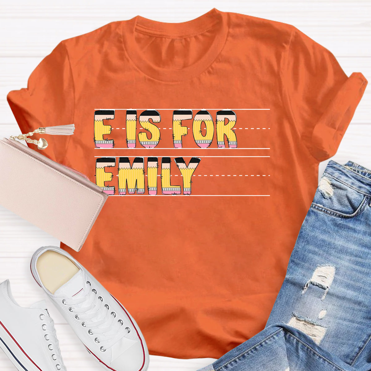 Personalized Name E Is For EmilyT-Shirt