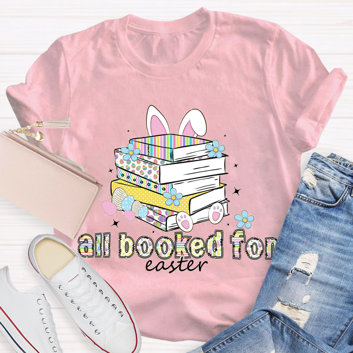 All Booked For Easter Teacher T-Shirt