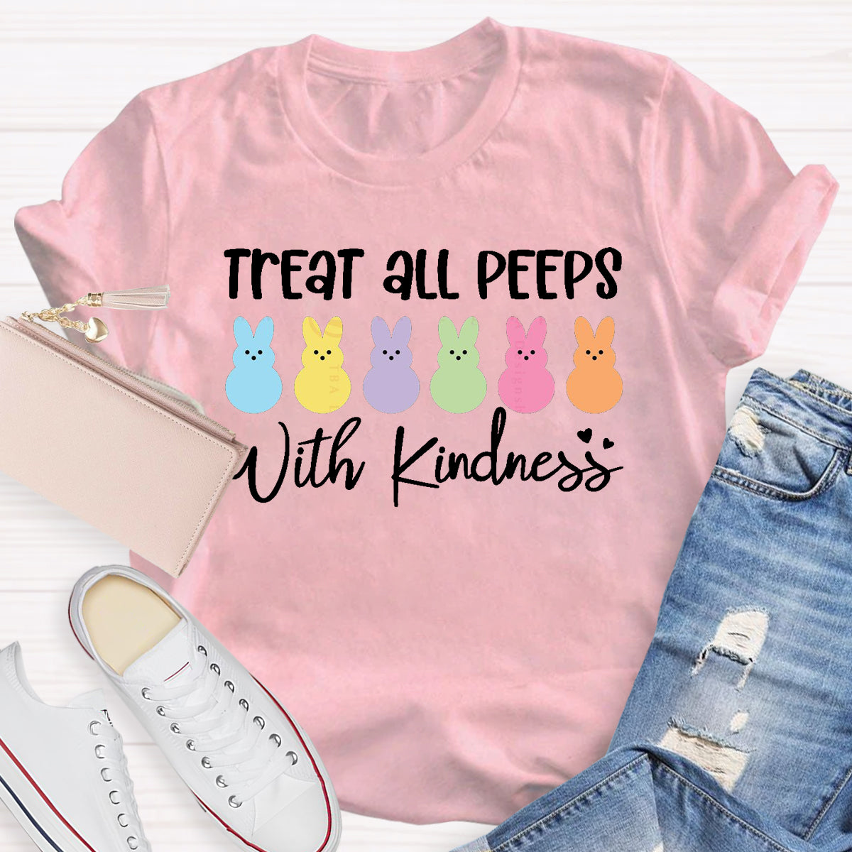 Treat all Peeps With Kindness Teacher T-Shirt