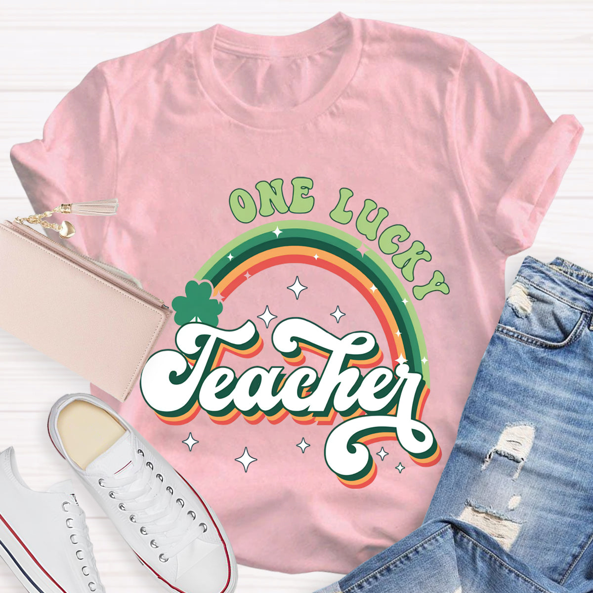 One Lucy Teacher Rainbow T-Shirt