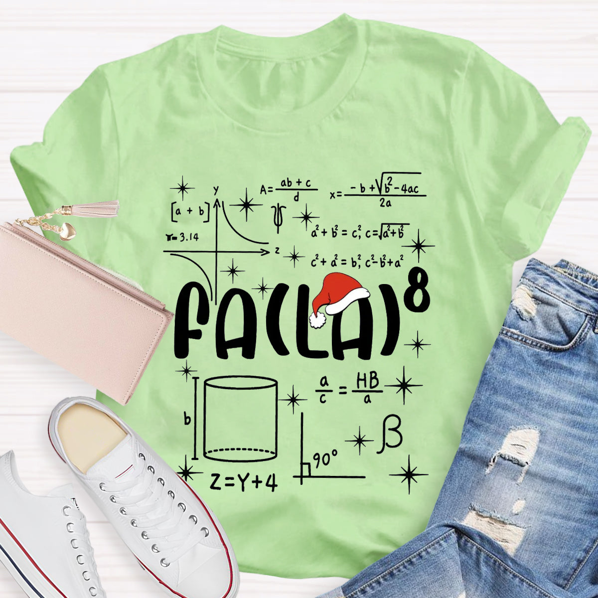 Fa La  Math Teacher Christmas T-Shirt