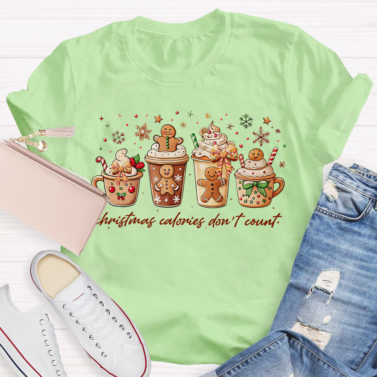 Christmas Coloring Don't Count Gingerbread Man T-Shirt