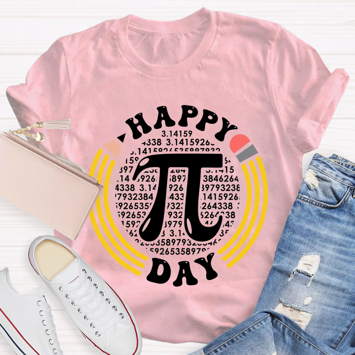 Happy Pi Day Pencil Math Teacher T-Shirt