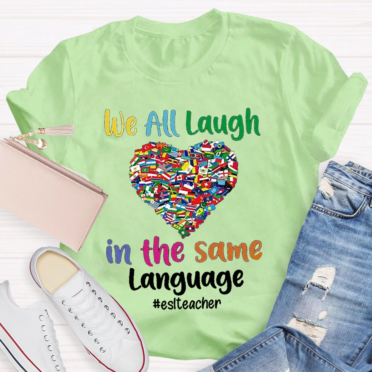 Personalized Subject We All Laugh In The Same Language T-Shirt