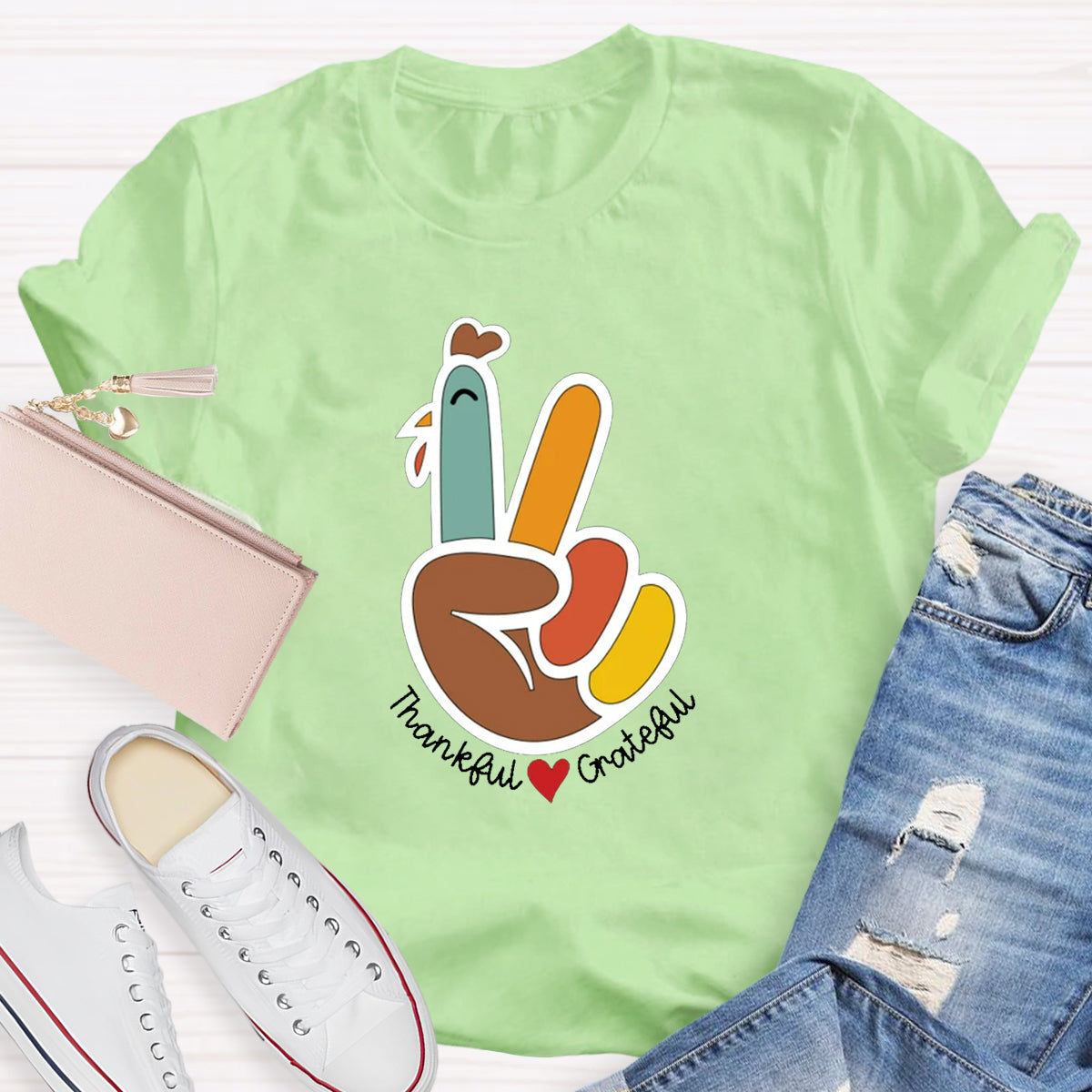 Funny Turkey Thankful Teacher T-Shirt