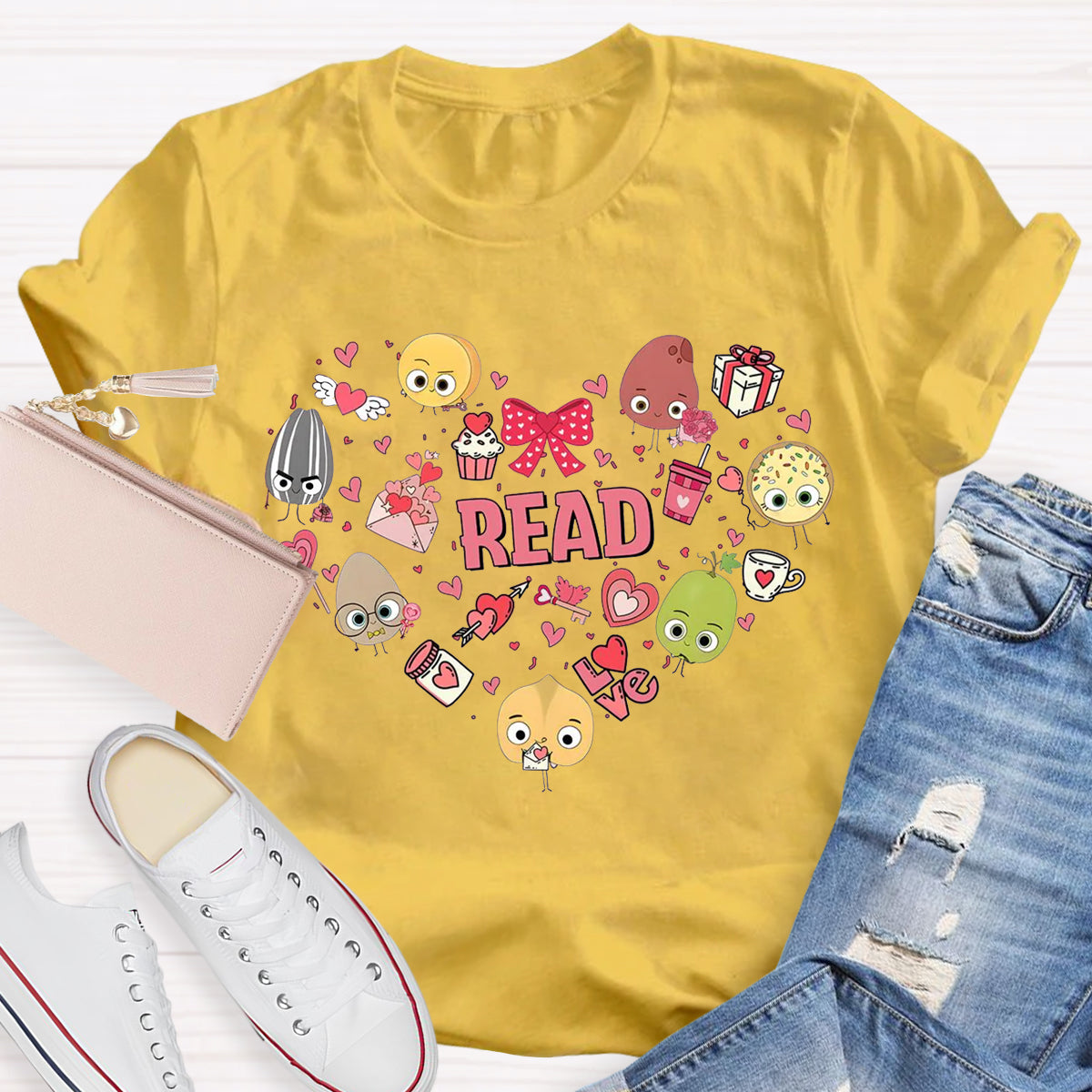 Love Reading Tiny Human Book Lover Teacher T-Shirt