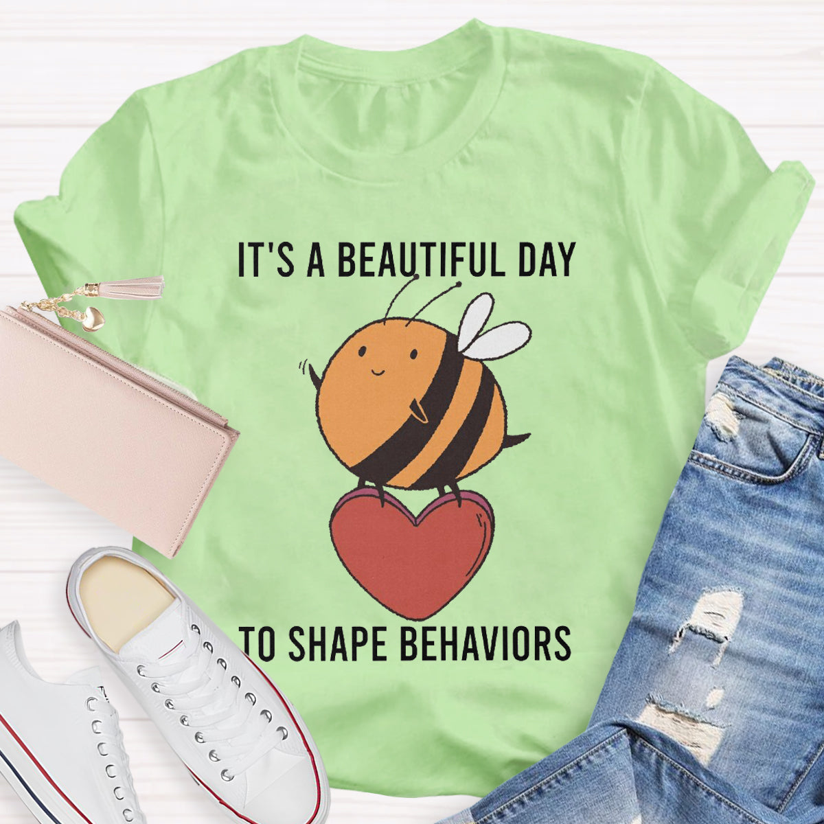 It's A Beautiful Day To Shape Behaviors Bee Lover Special Education T-Shirt