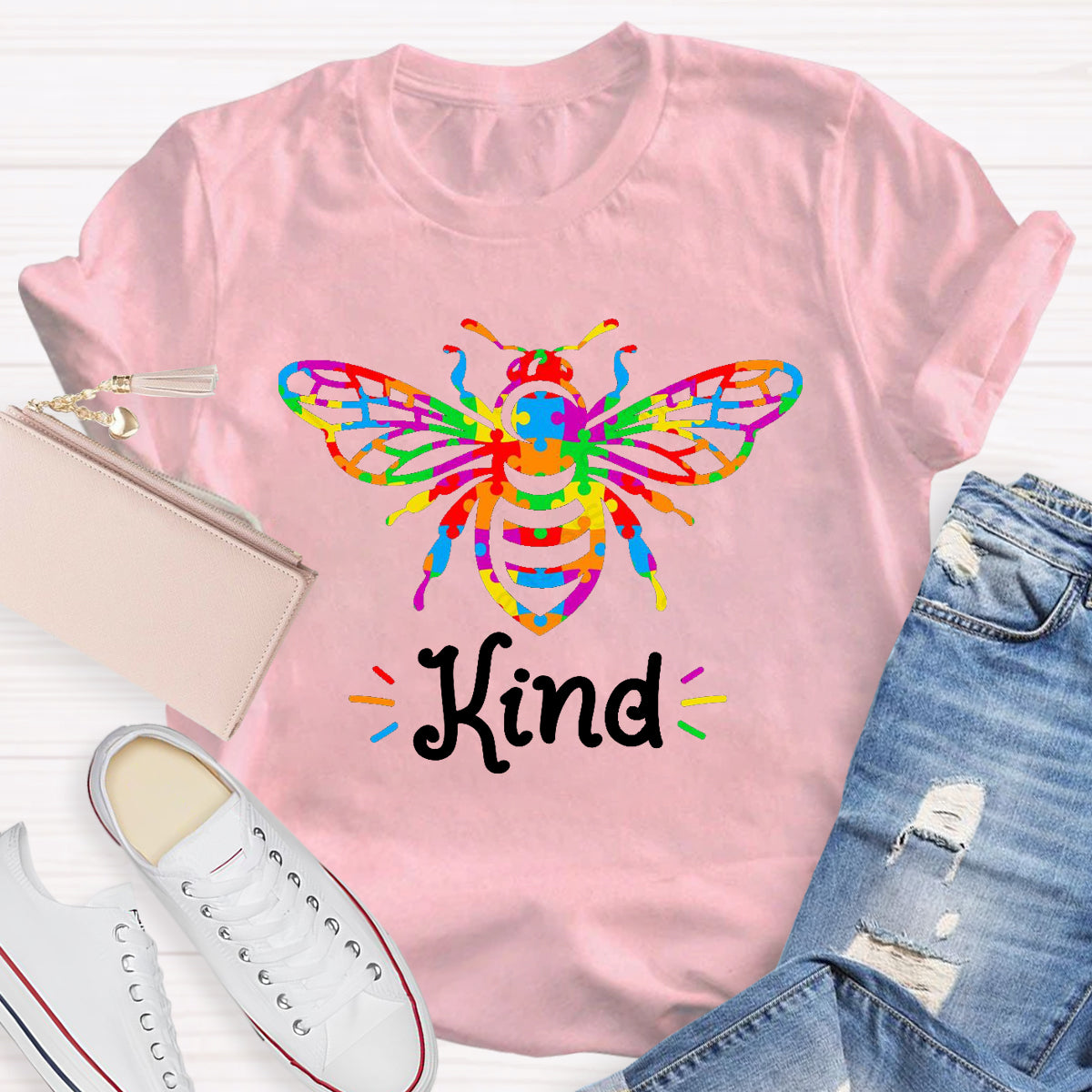 Colorful Bee Kind T-Shirt