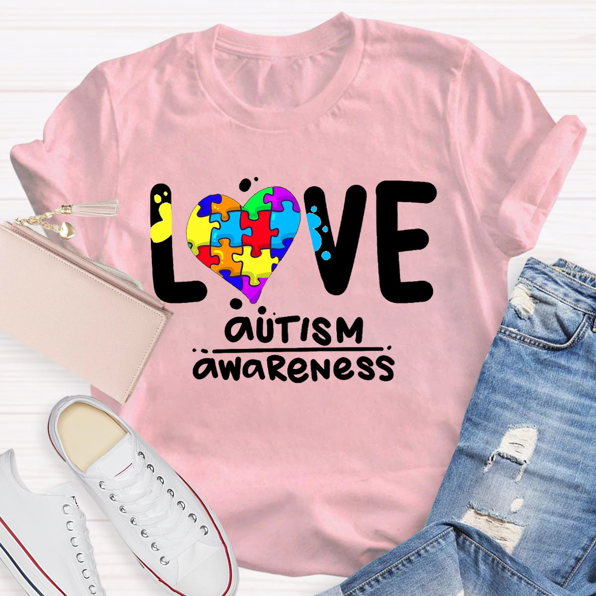 Colorful Heart Love Teacher T-Shirt