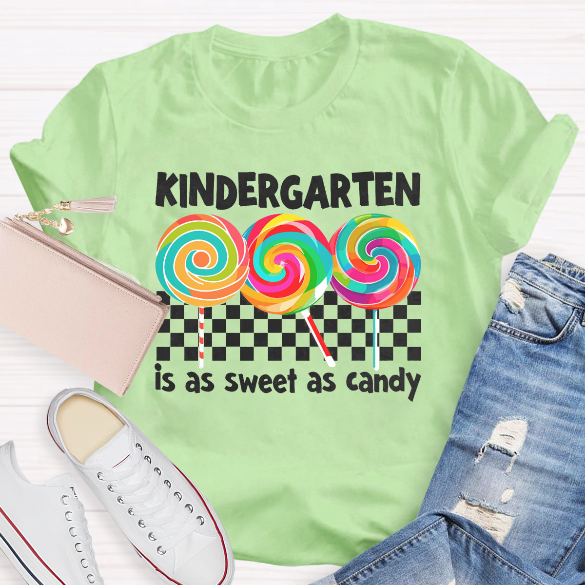 Kindergarten Is As Sweet As Candy Teacher T-Shirt