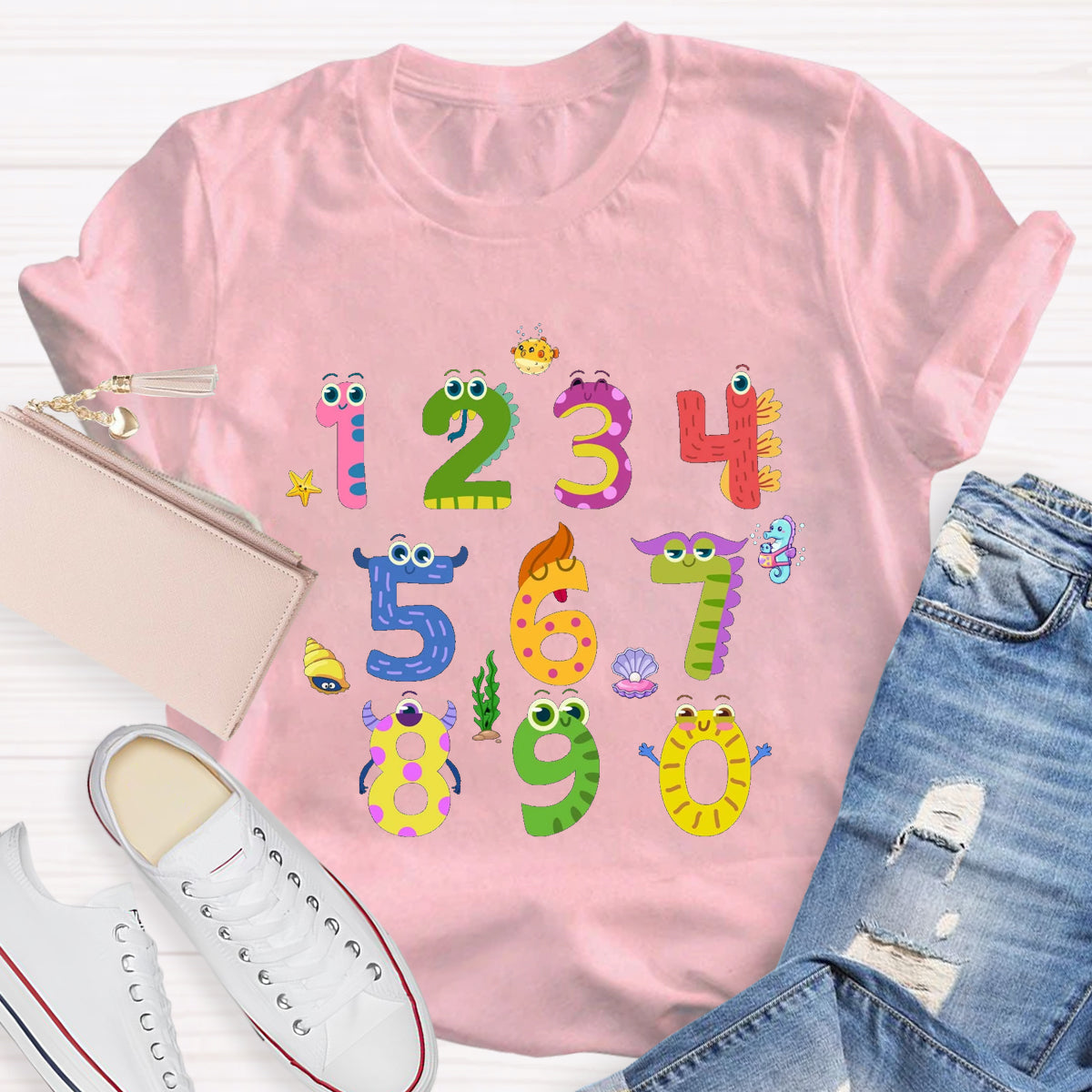 Number Monster Math Teacher T-Shirt