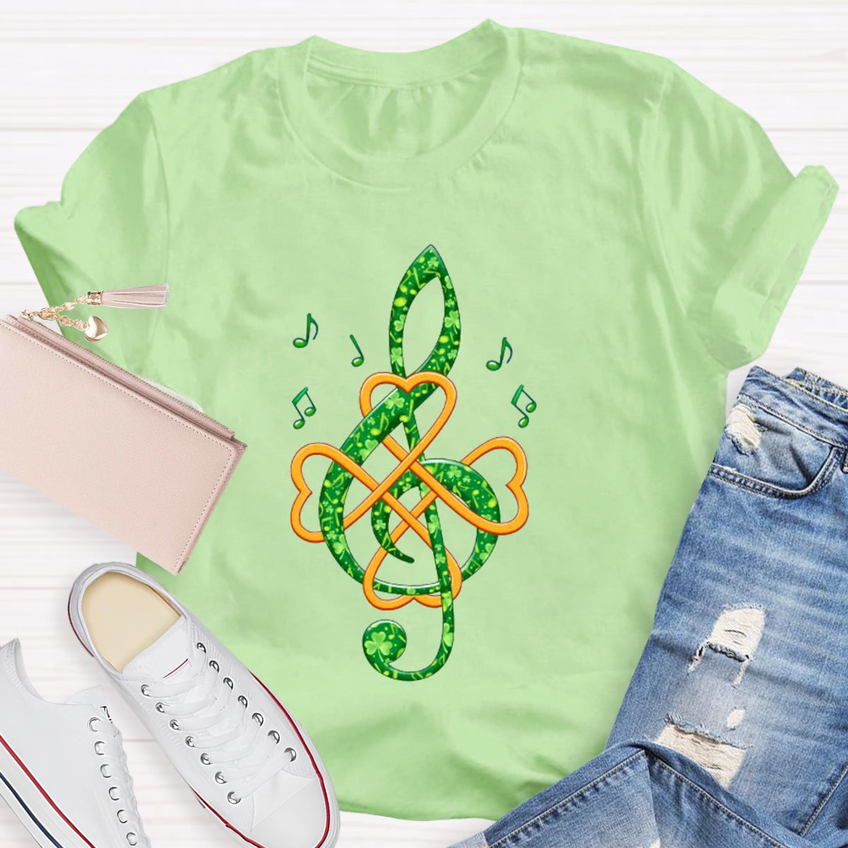 Lucky Musician Note Teacher T-Shirt