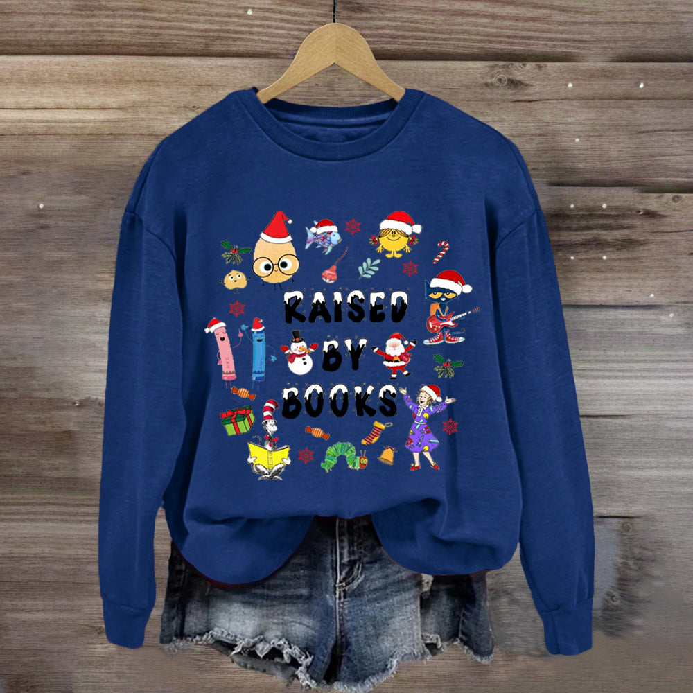 Christmas Raised By Books Sweatshirt