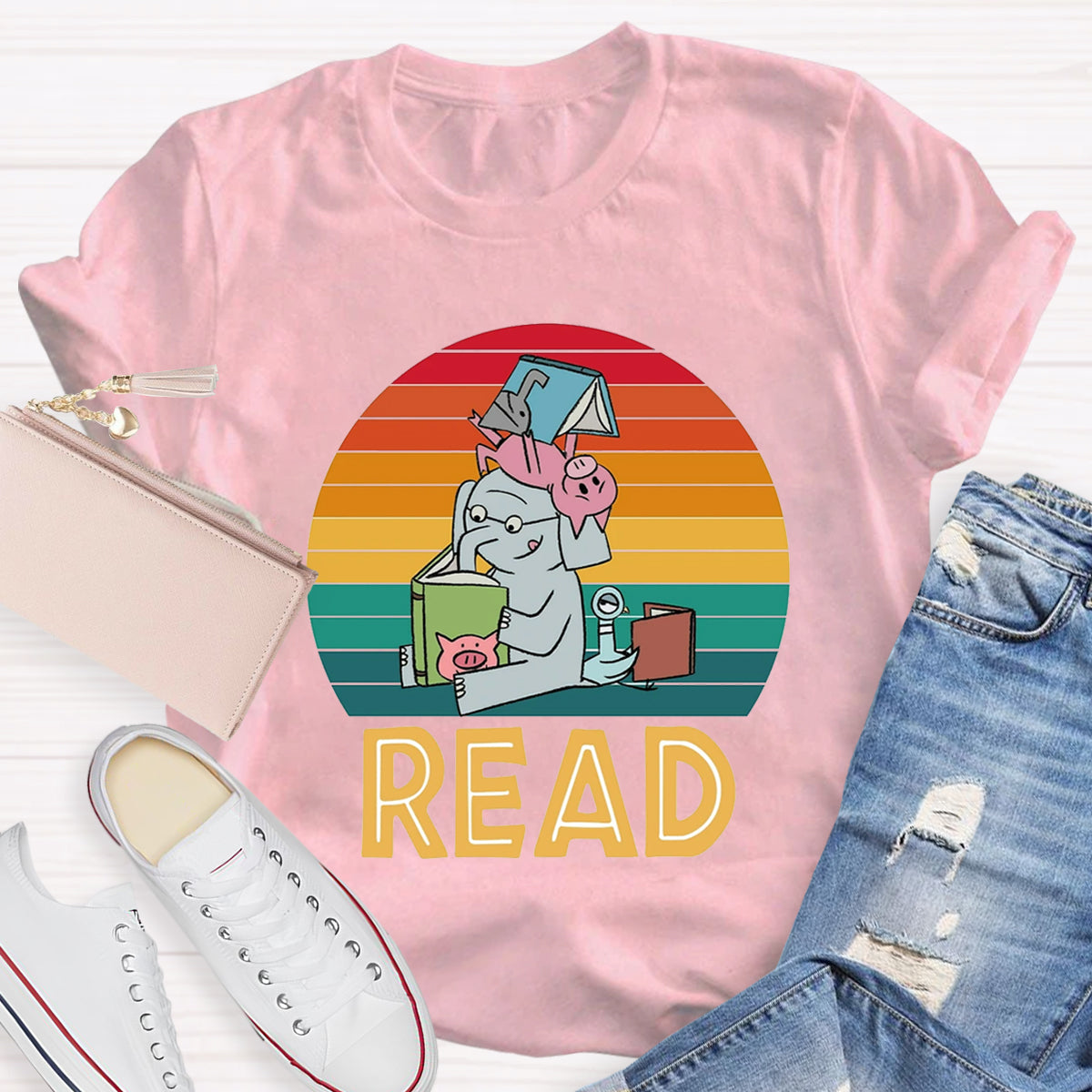 Read Books Elephant Teacher T-Shirt