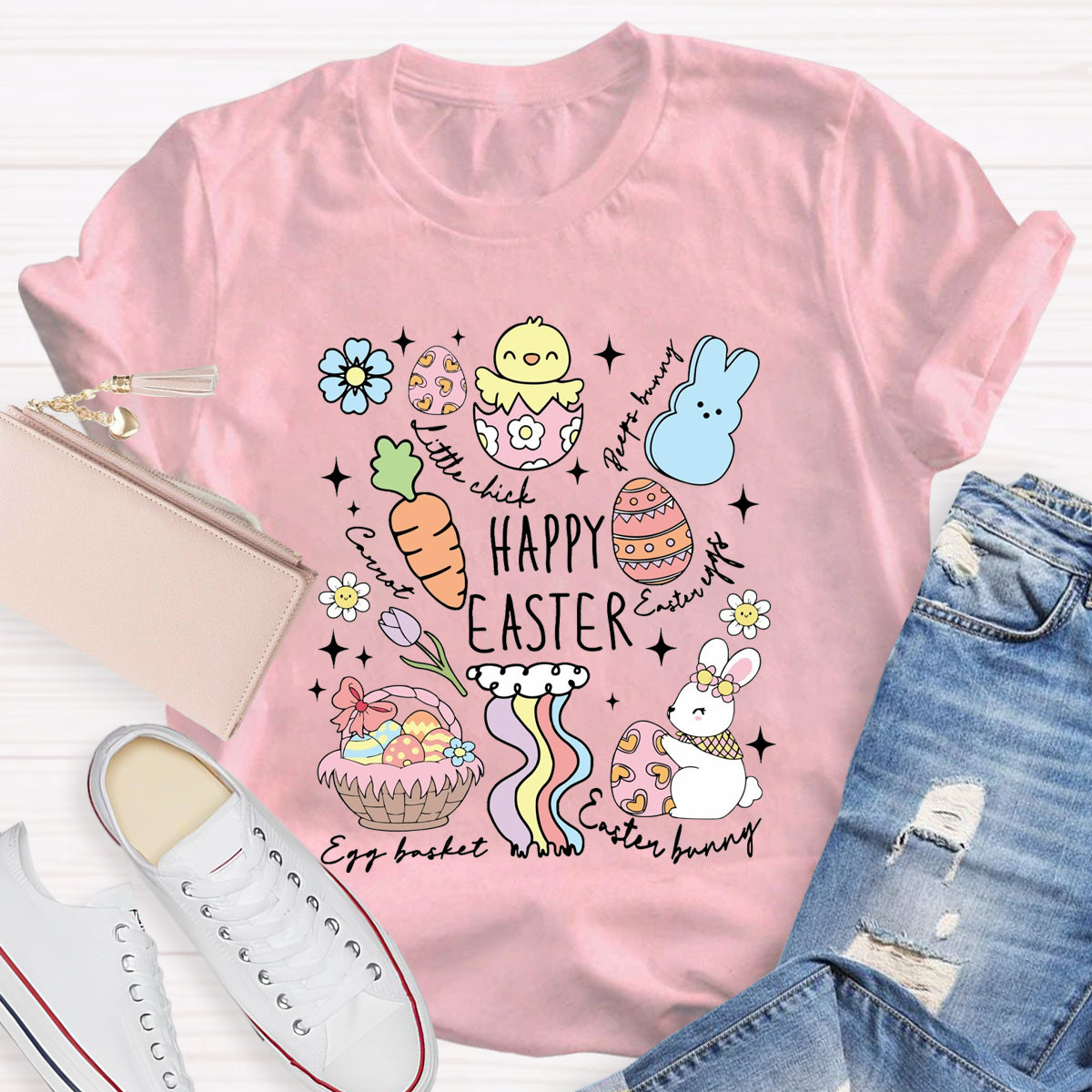 Happy Easter Egg Basket  T-Shirt