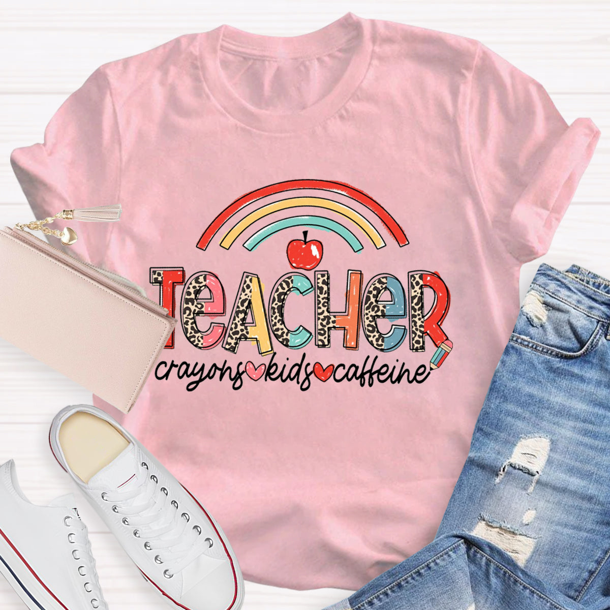 Teacher Crayons Kids Caffeine T-Shirt