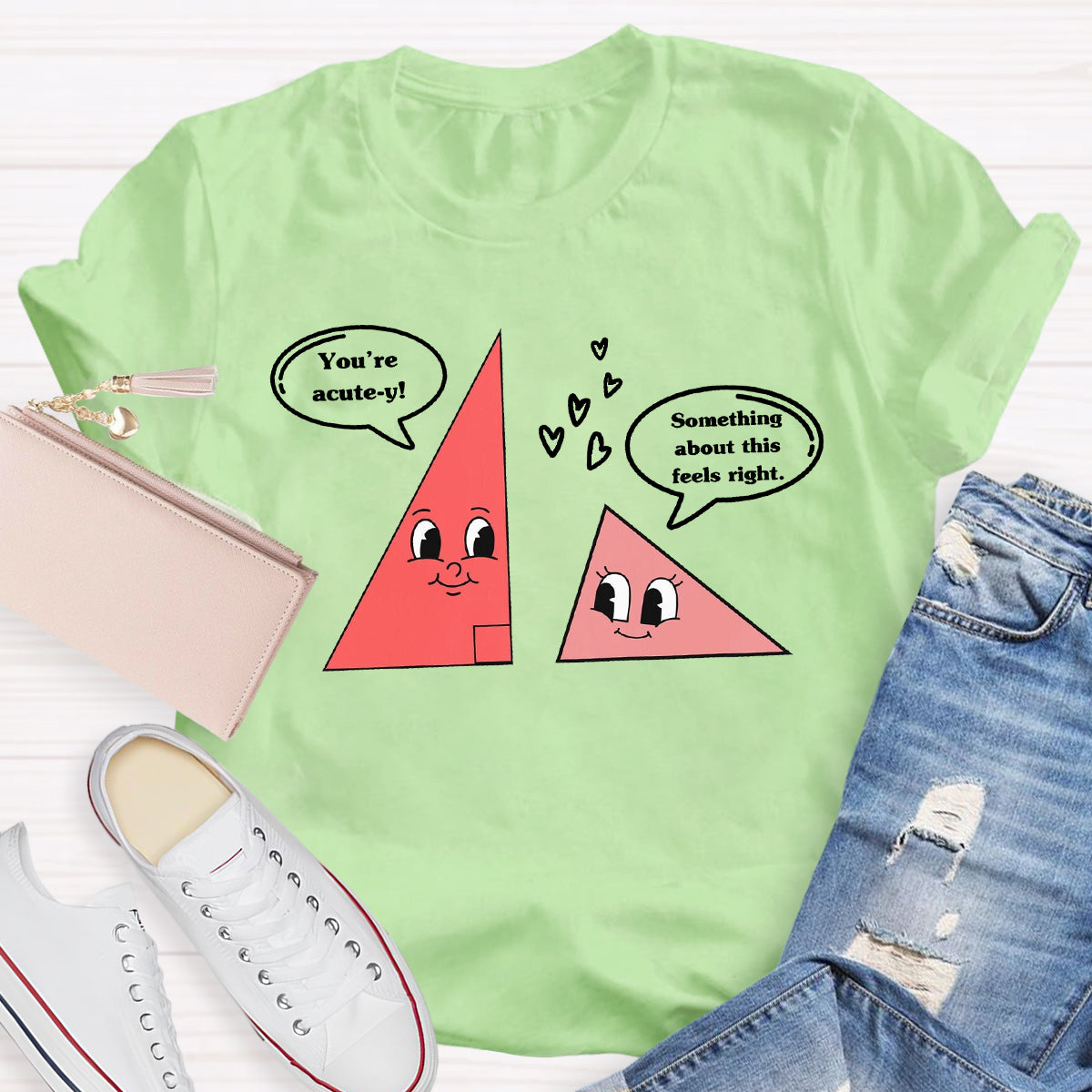 Love Triangle Valentine's Day Math Lover Teacher T-Shirt