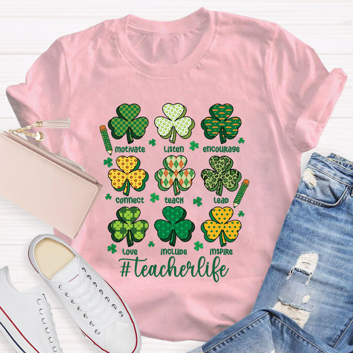 Teacher St Patrick's Day Motivate Listen T-Shirt