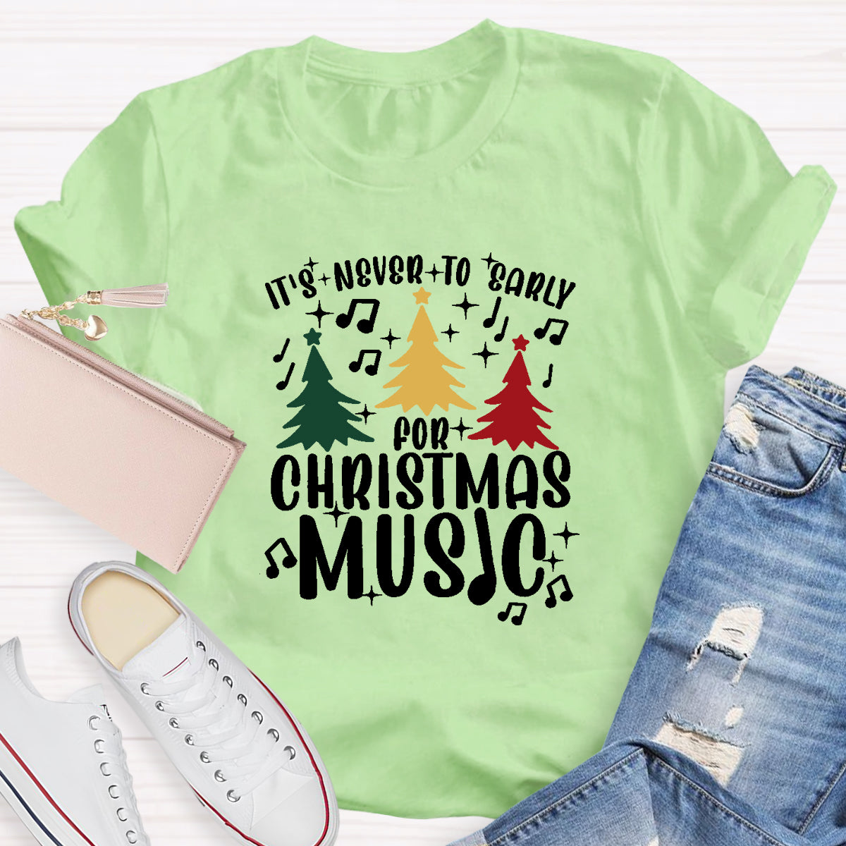 It's Never Too Early for Christmas Music Teacher T-Shirt