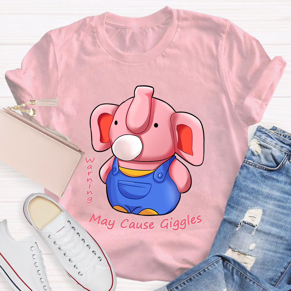 Warning: May Cause Giggles Cute Elephant T-Shirt