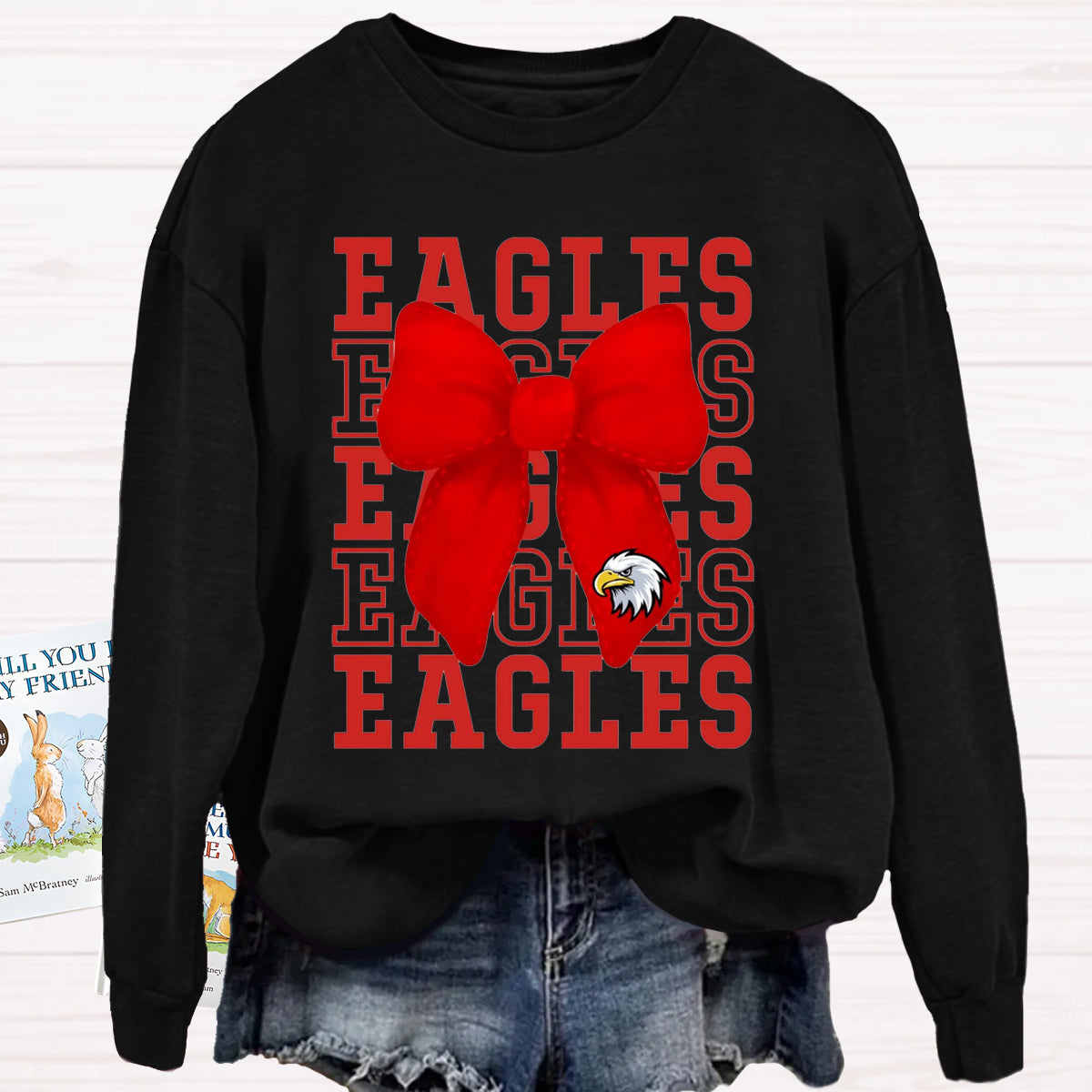 Eagles Team Bow Game Day Sweatshirt