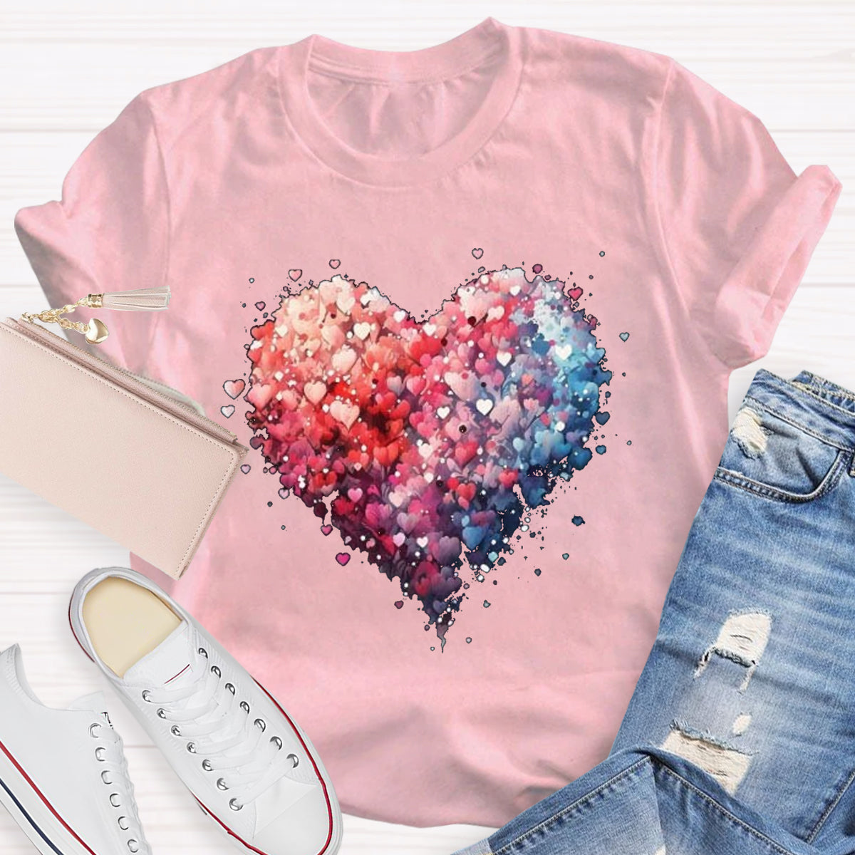 Valentine's Day Beautiful Watercolor Heart T-Shirt