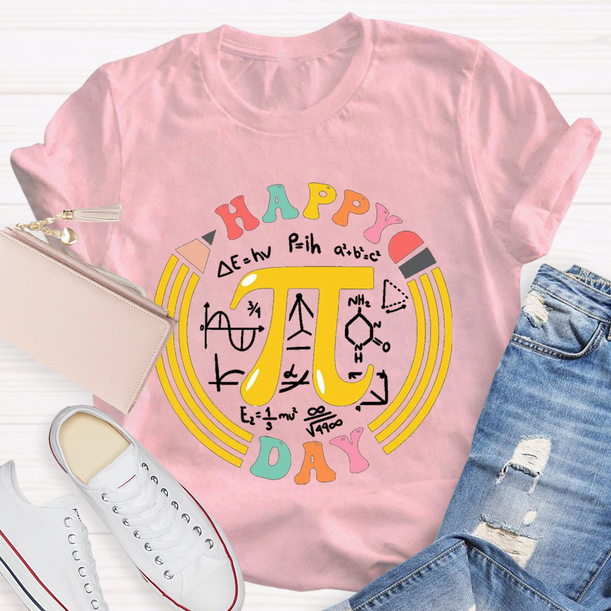 Happy Pi Day Pencil Teacher T-Shirt