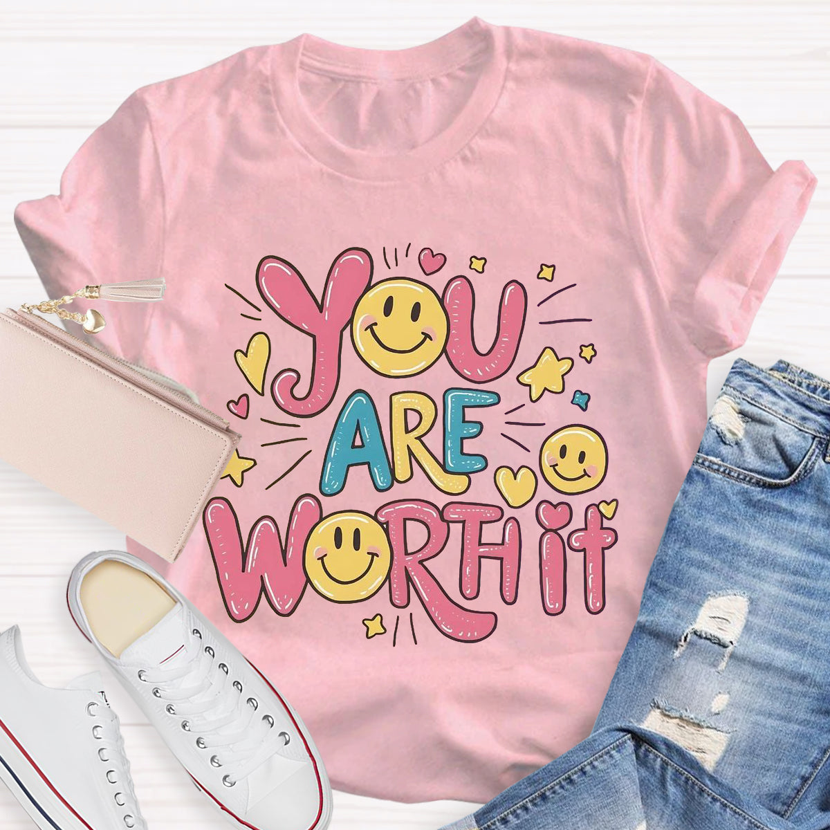 You Are Worth It Smile Face T-Shirt