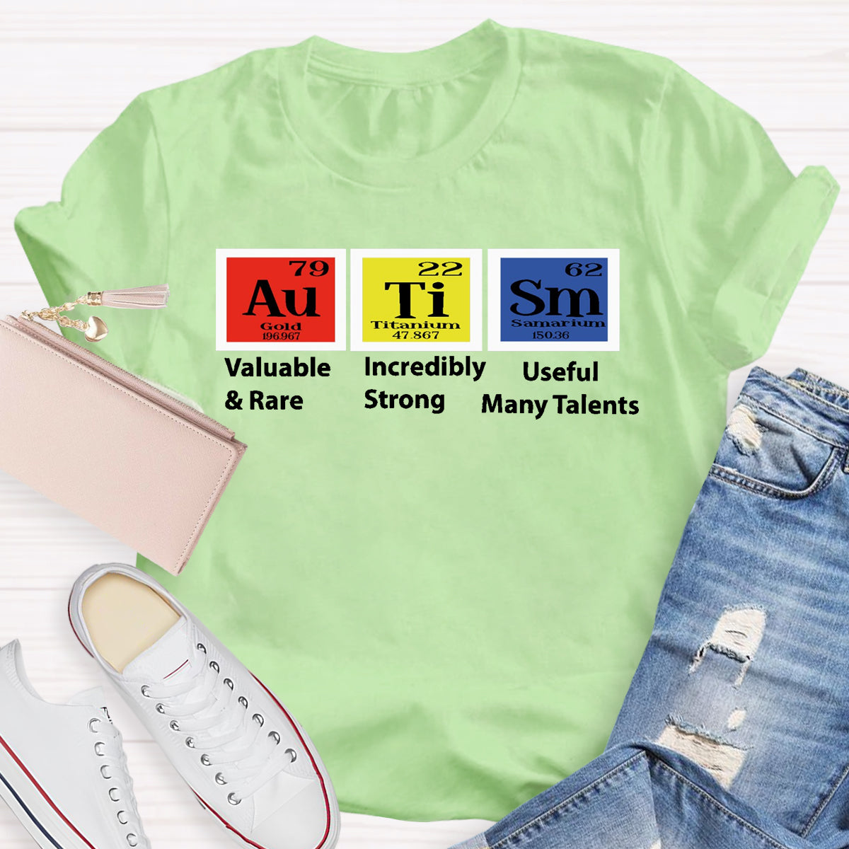 Autism Periodic Table Valuable Incredibly Teacher T-Shirt