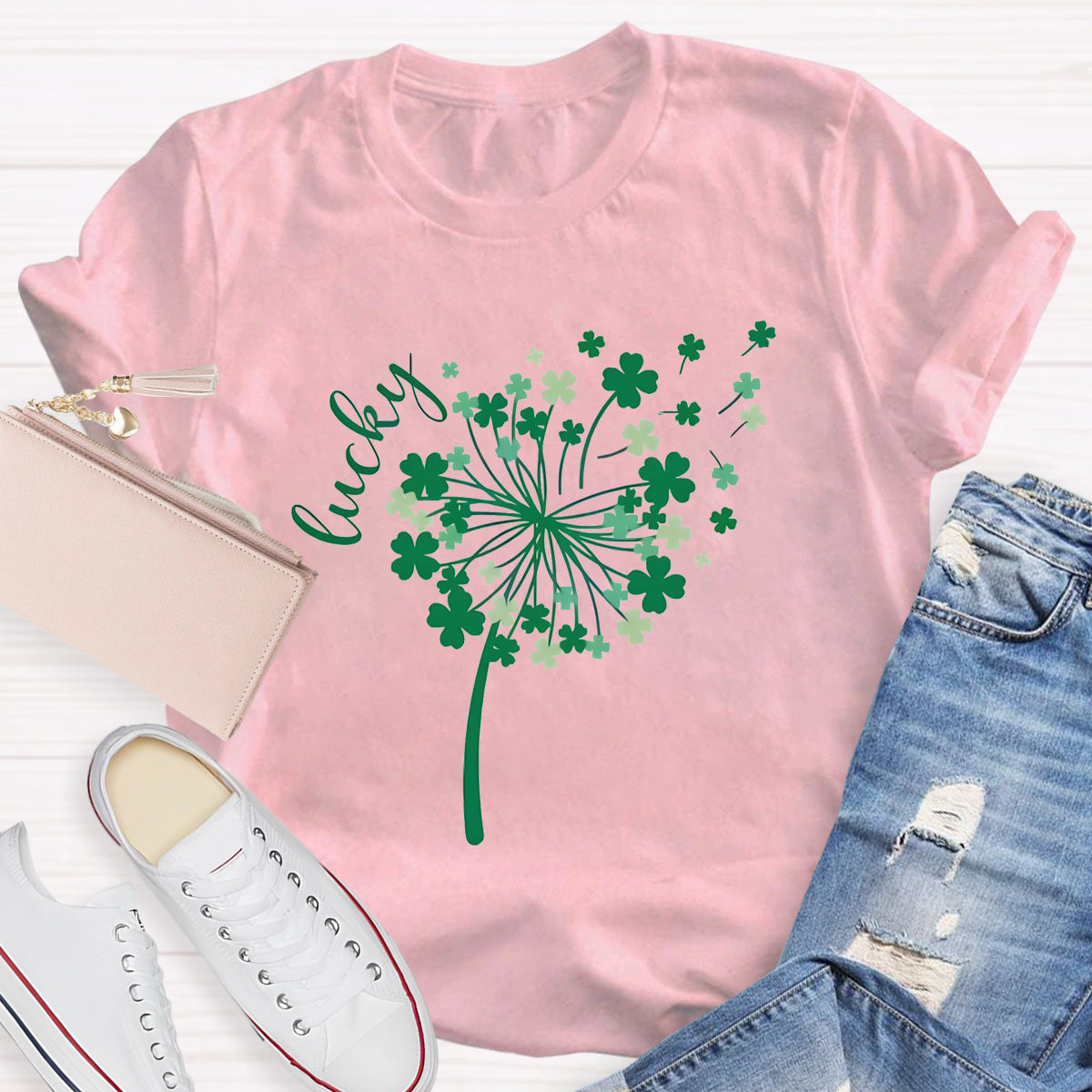 Lucky Dandelion Teacher T-Shirt